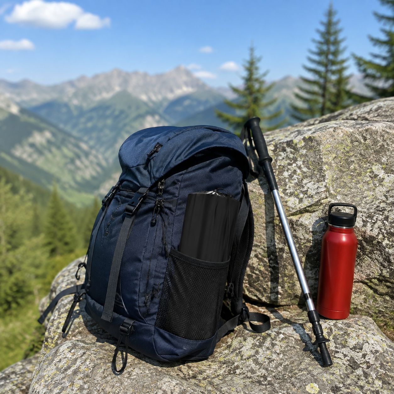 Utilisation du tapis de pique-nique lors d'une sortie en forêt