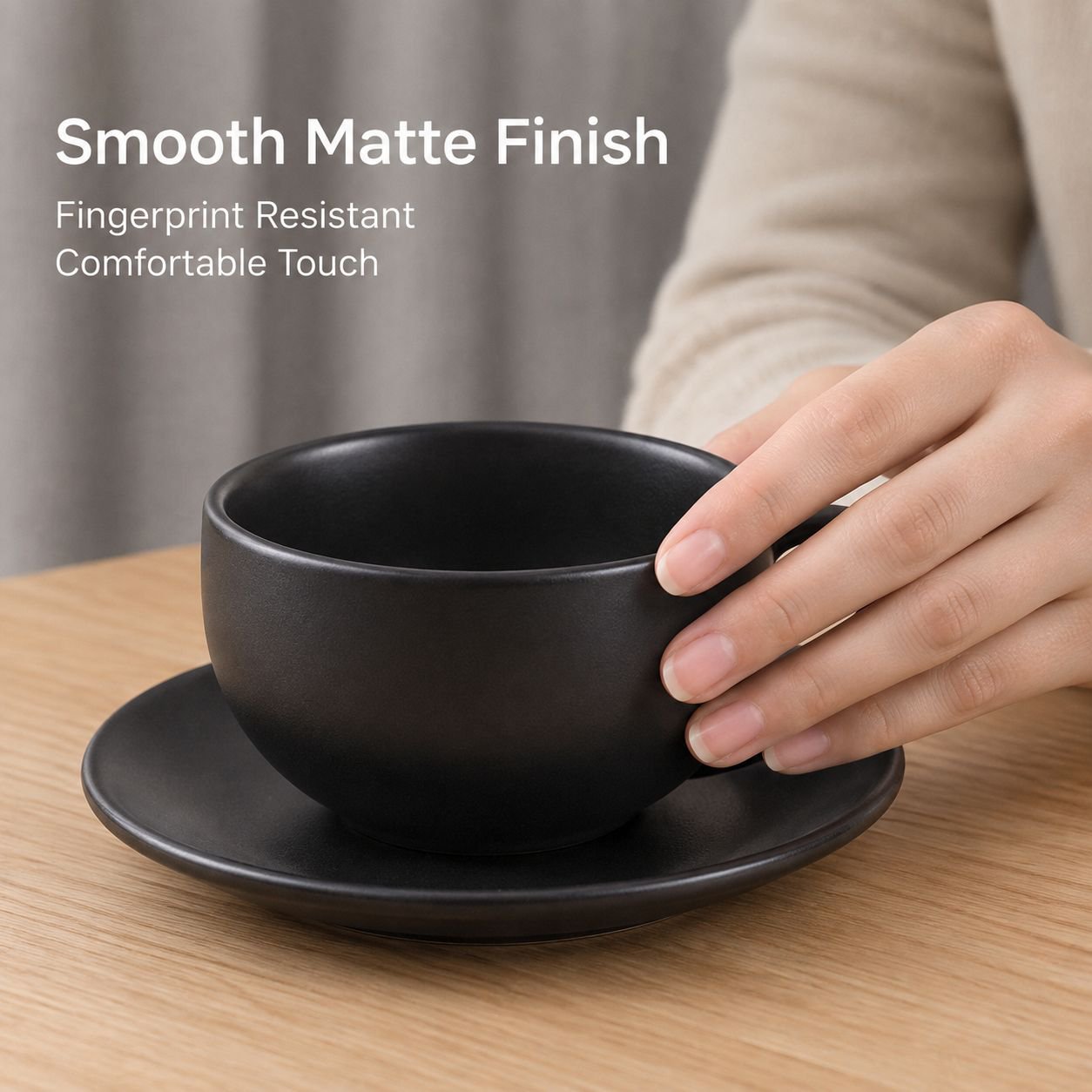 Matte ceramic coffee cup set