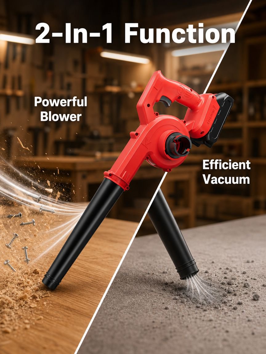 Small home dust collector with lithiumion industrial blower