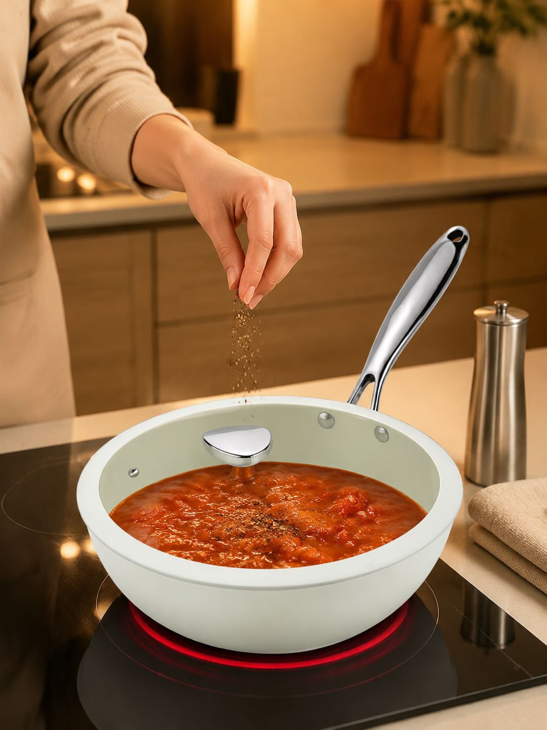Vielseitige Verwendung der keramischen Bratpfanne