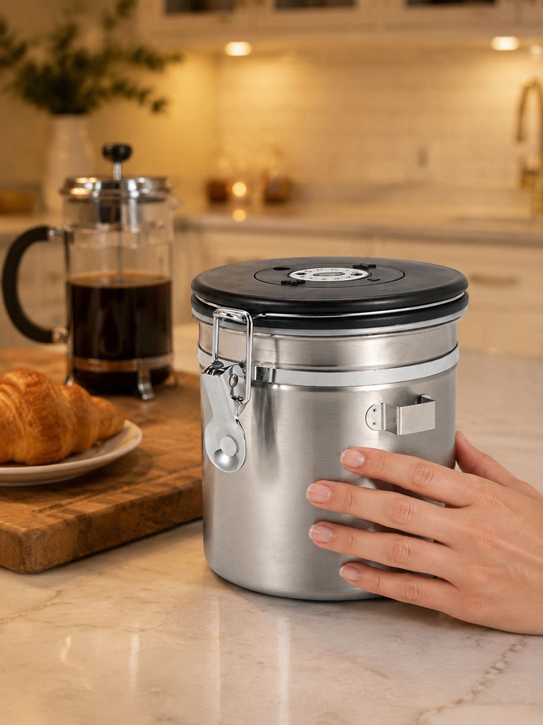 Boîte hermétique en acier inoxydable pour aliments secs