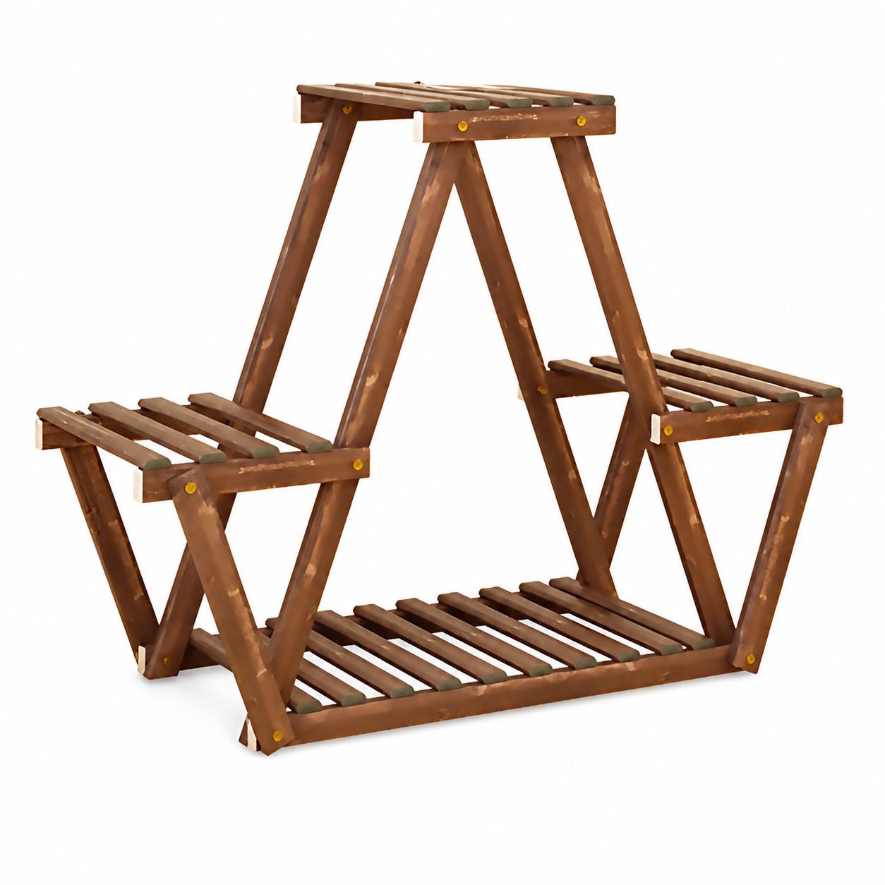 Bodenstehendes Blumenregal aus Holz für Sukkulenten, Wohnzimmer und Balkon