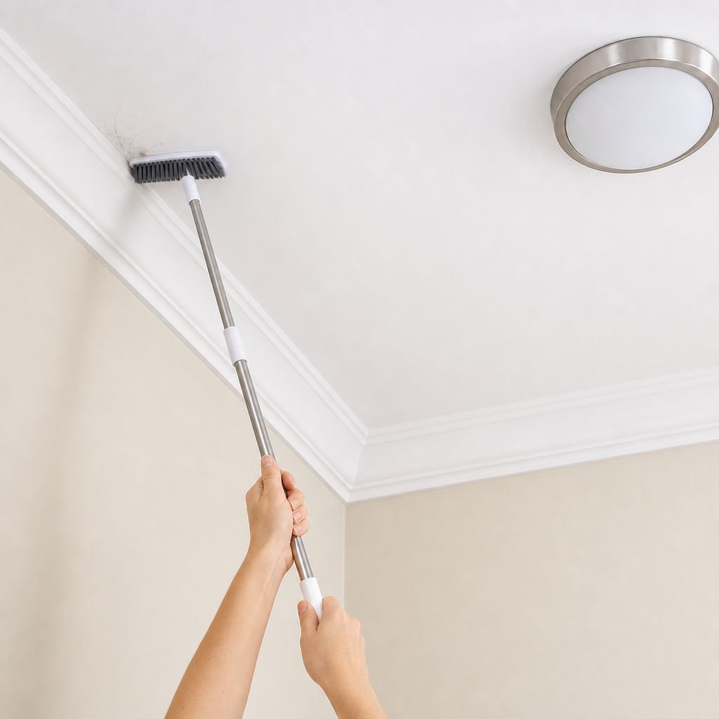 Ergonomic grout brush with tough bristles for deep cleaning