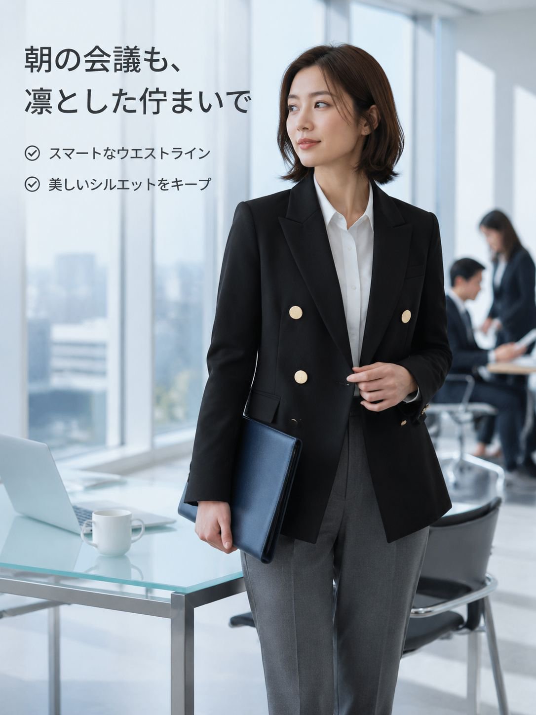 女性用長袖ブレザー 