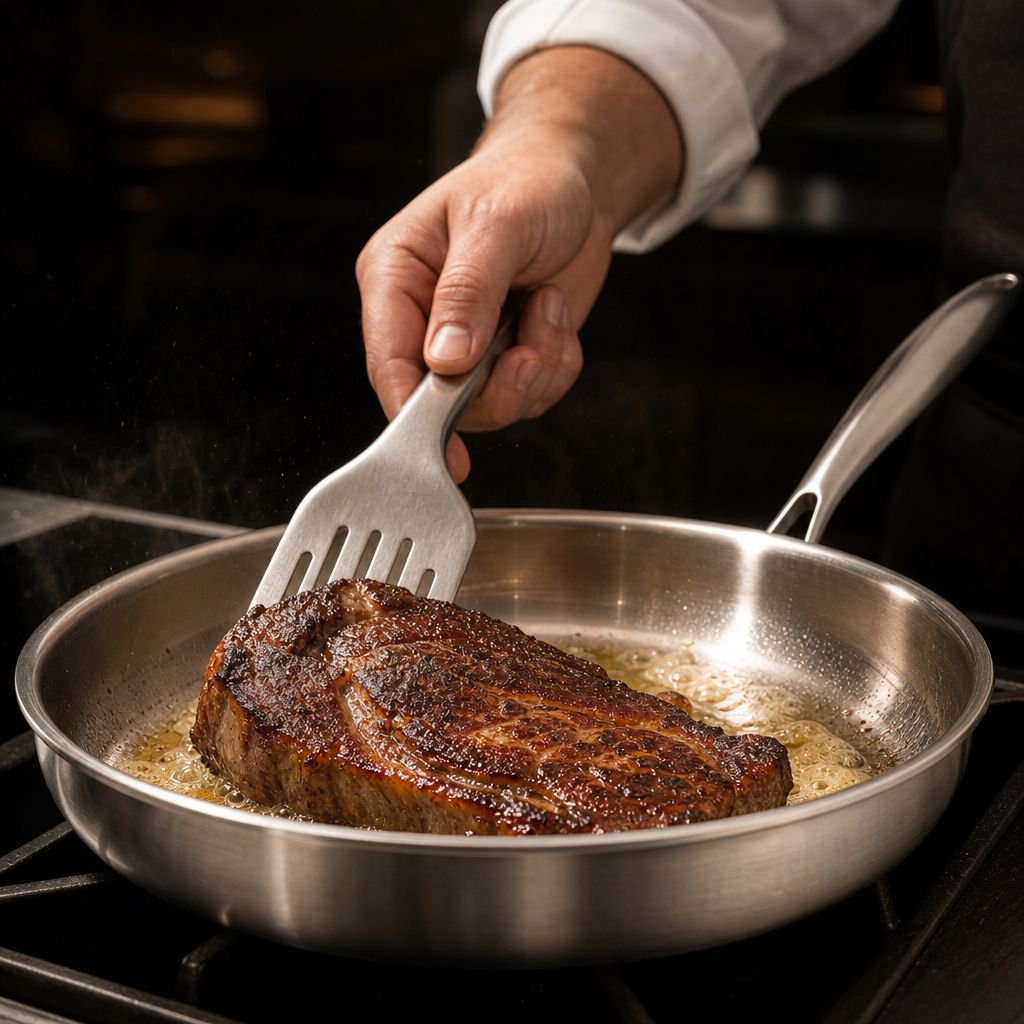 Induction cooker threelayer steel thickened pan