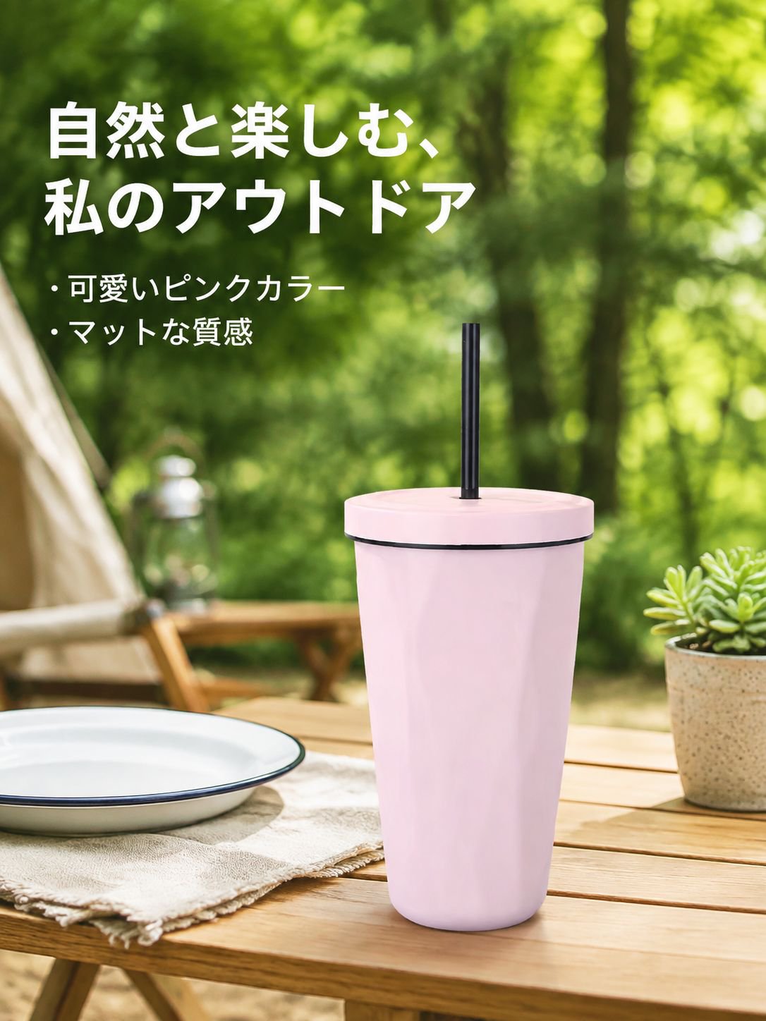 アウトドア用携帯断熱マグカップ