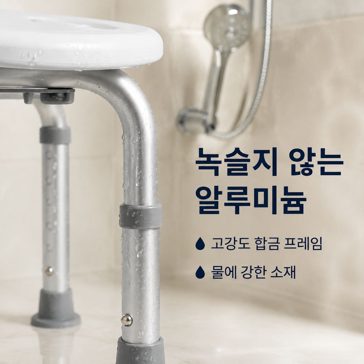 욕실용 미끄럼 방지 알루미늄 합금 샤워 의자