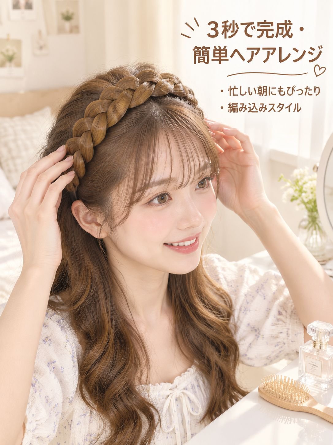 三つ編みカチューシャ