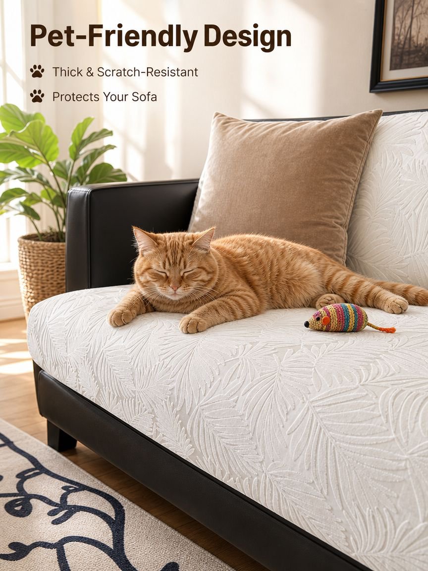 Autumn Winter Cream Jacquard Thickened Soft Nonslip Seat Cushion