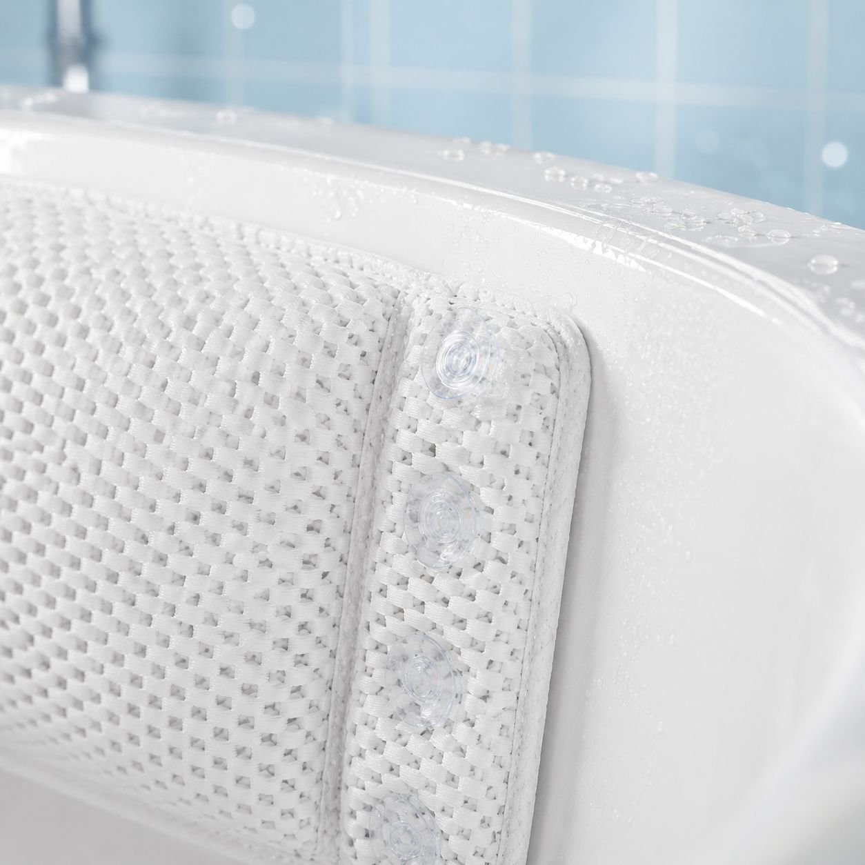 Almohada de baño, almohada de espalda, ventosa, almohada de baño, almohada pequeña para bañera de ho