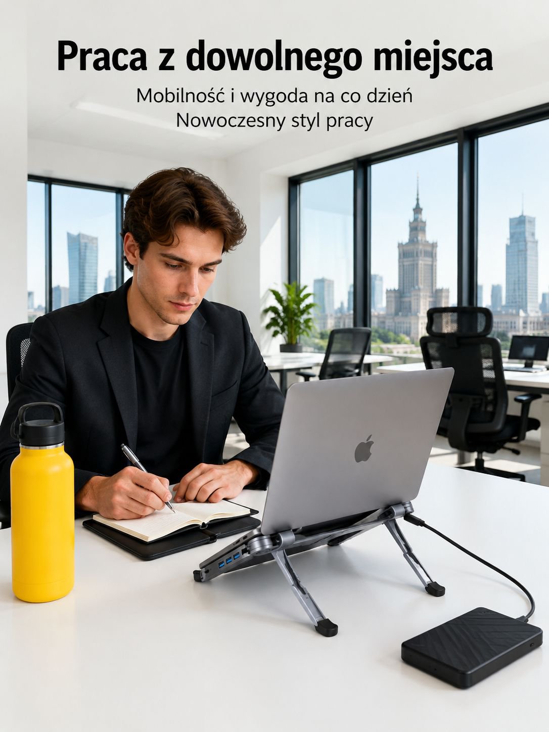 Podstawka na laptopa zapewniająca lepszą organizację pracy