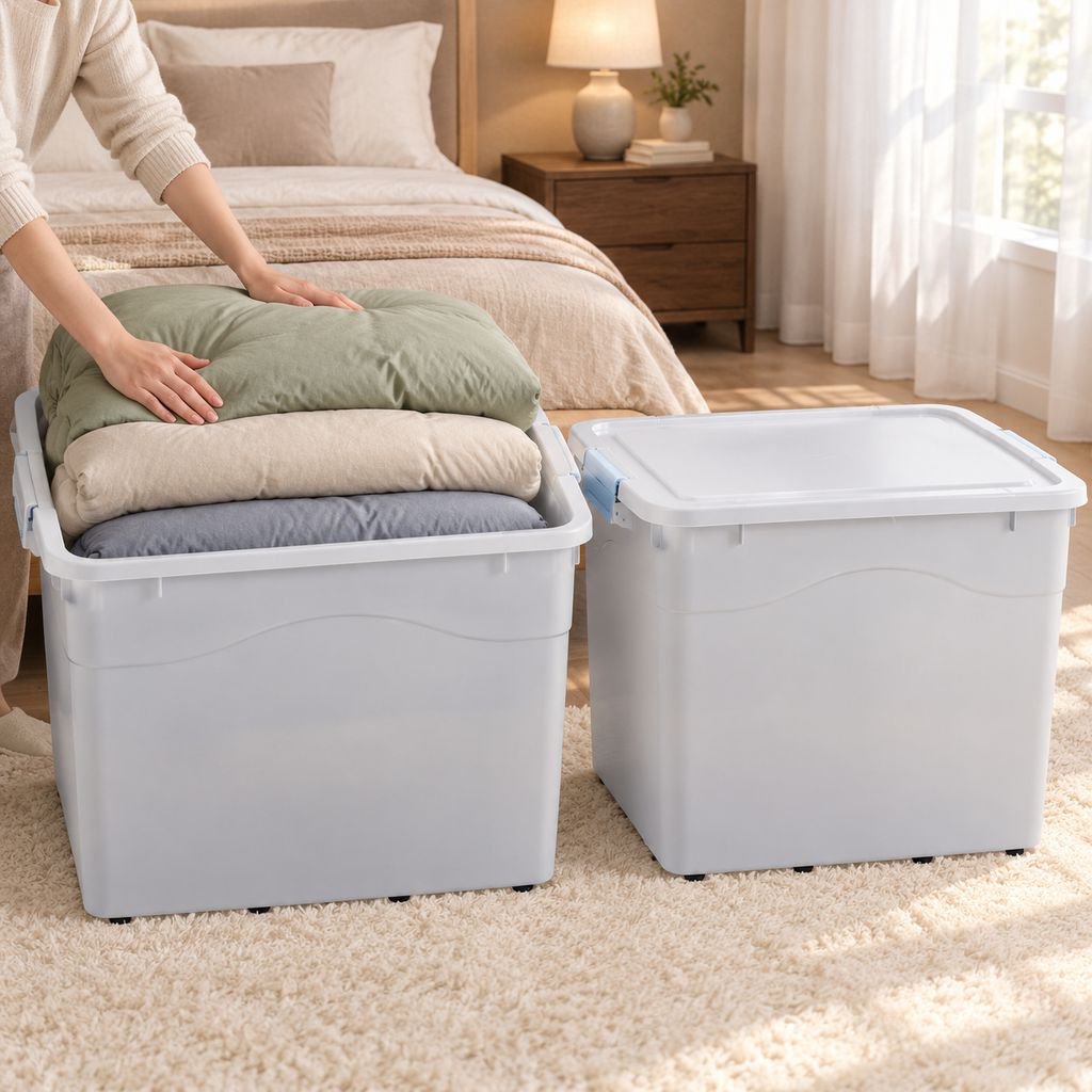 Contenedor de plástico resistente para organizar prendas