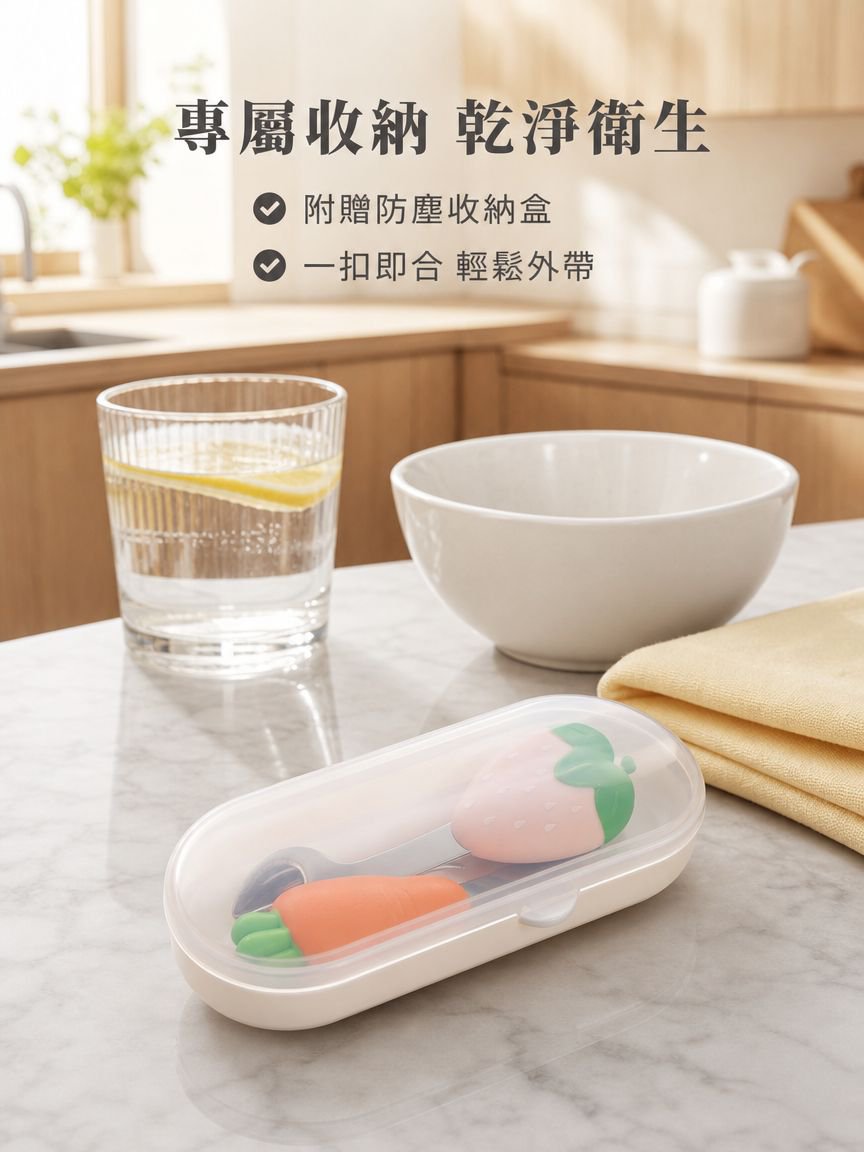 寶寶餵養勺叉組合草莓圖案