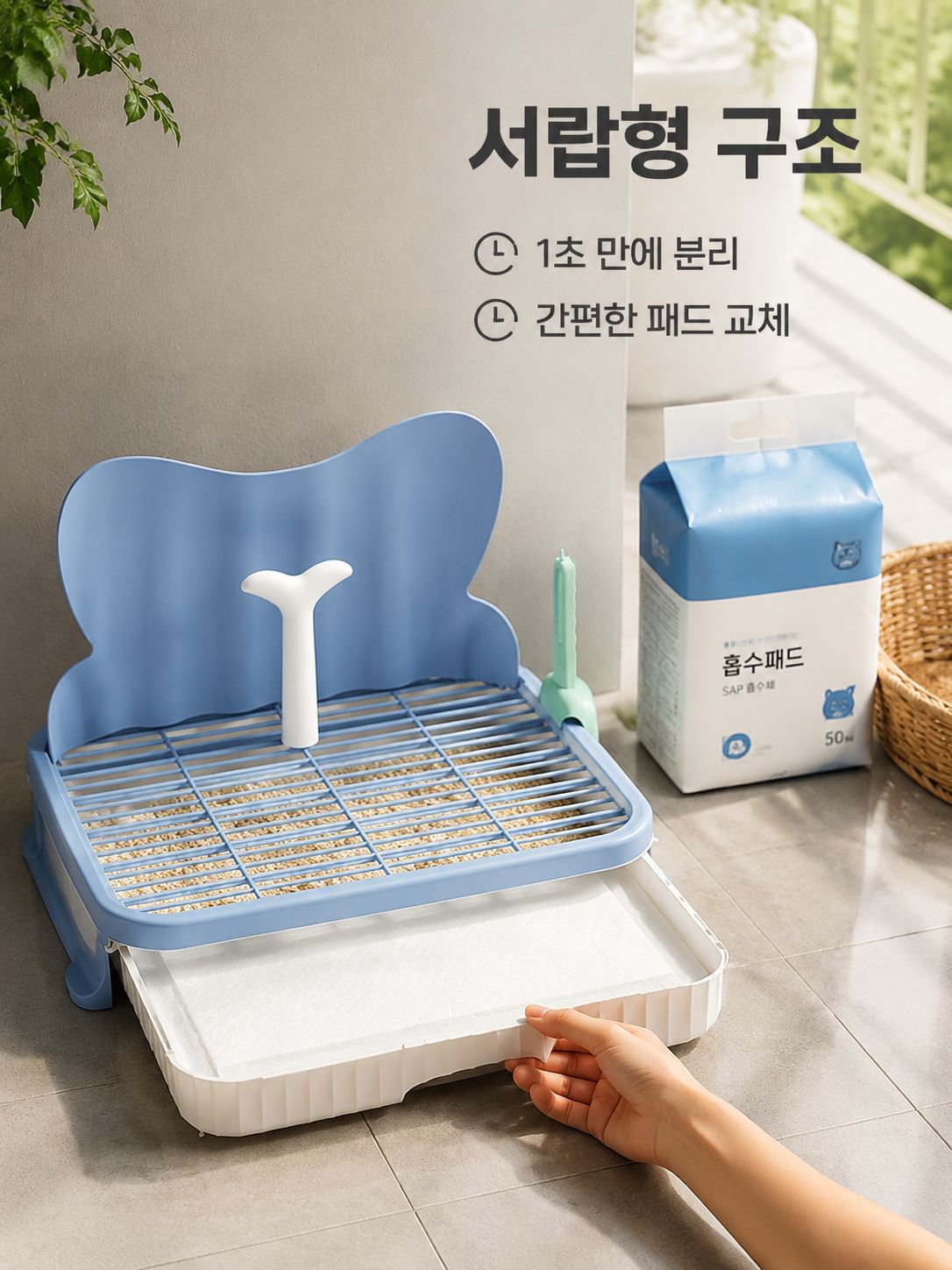반려동물 소형견 배변판 모래변기