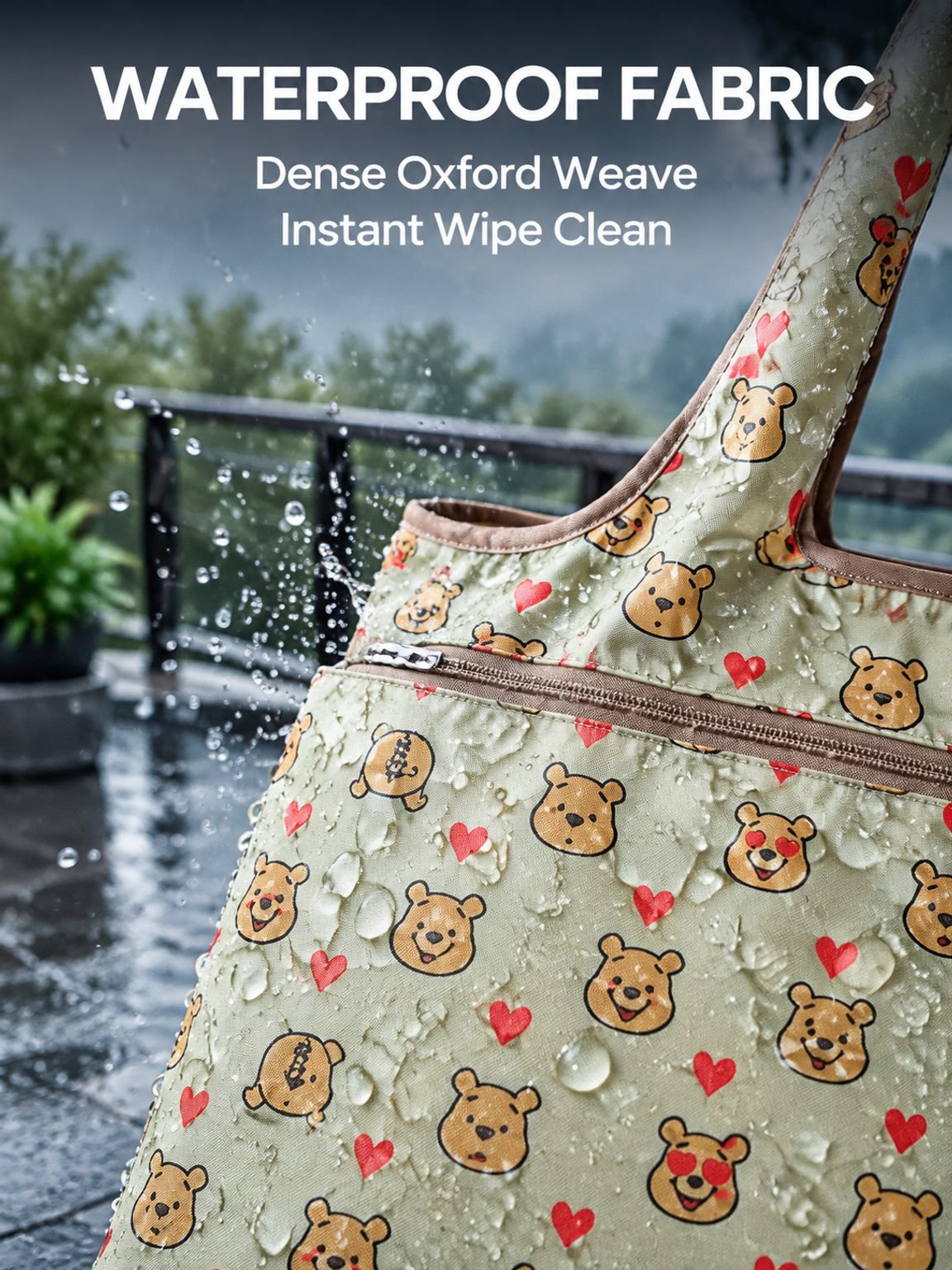 Large-Capacity Waterproof Shopping Bag, Portable Grocery Tote, Oxford Cloth Travel Organizer