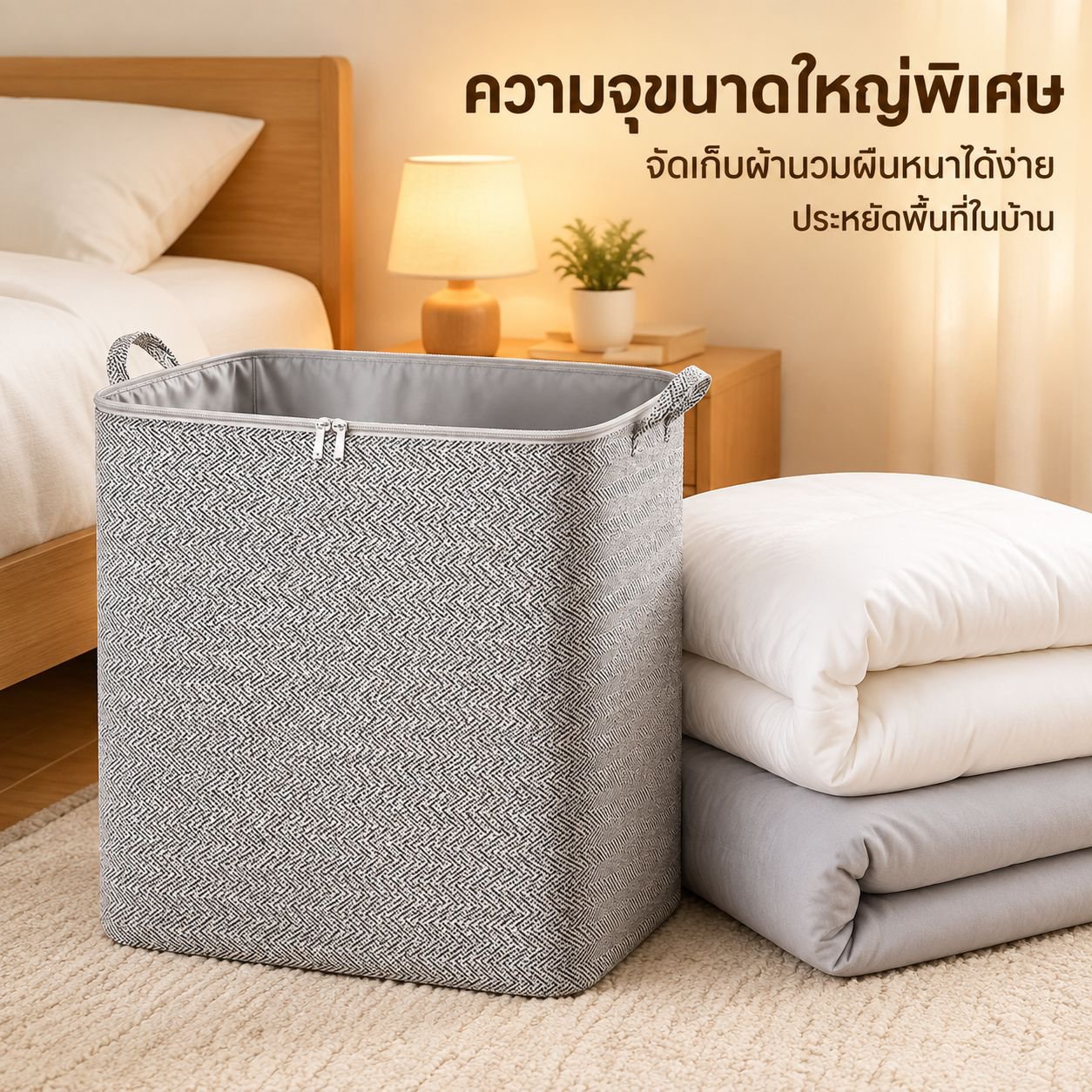 กระเป๋าผ้าสำหรับเก็บเสื้อผ้าและเครื่องนอน