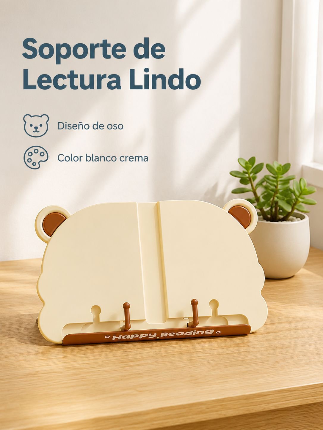 Soporte multifuncional de escritorio para libros, móviles y tablets
