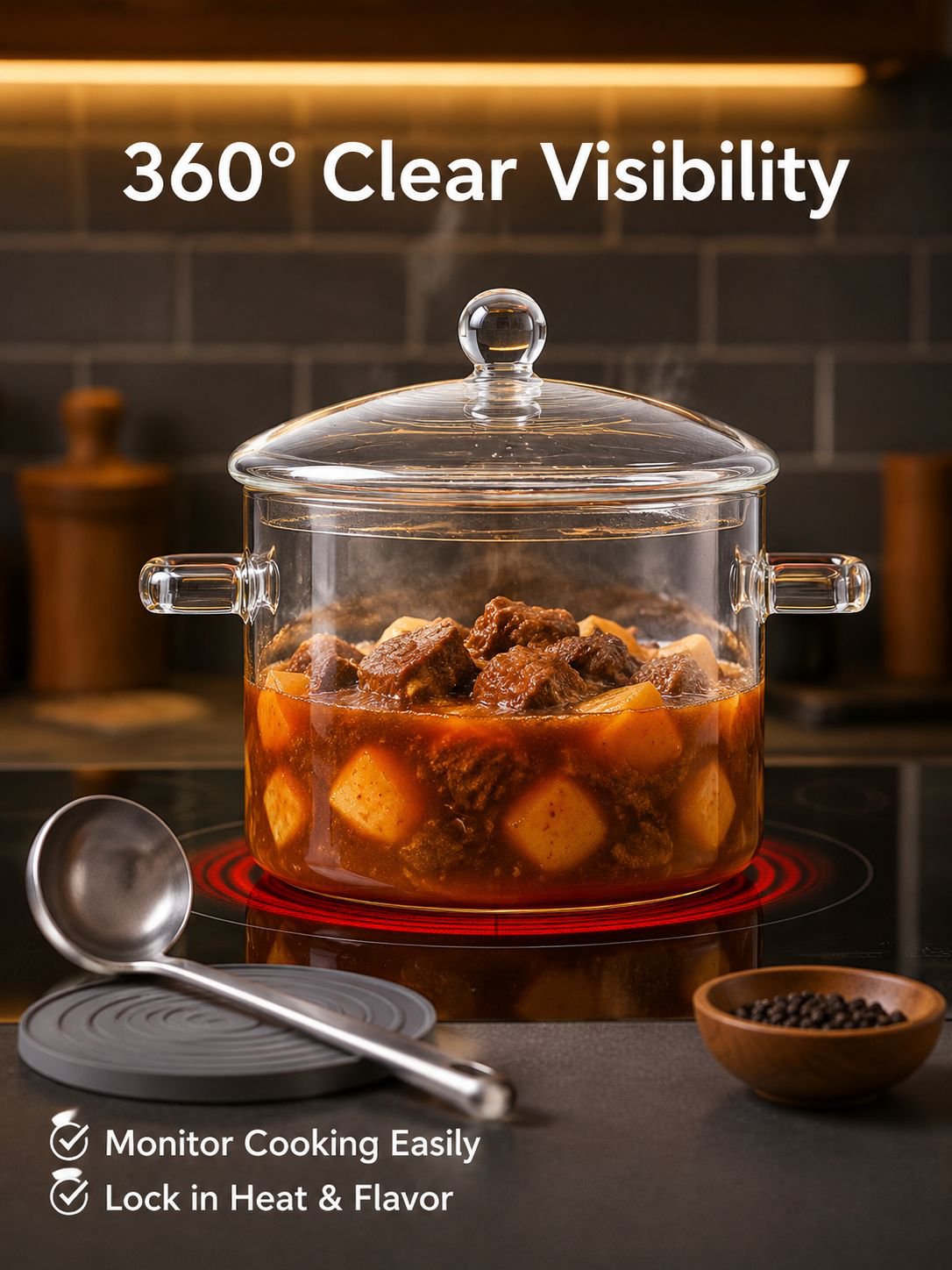 Family soup pot with lid