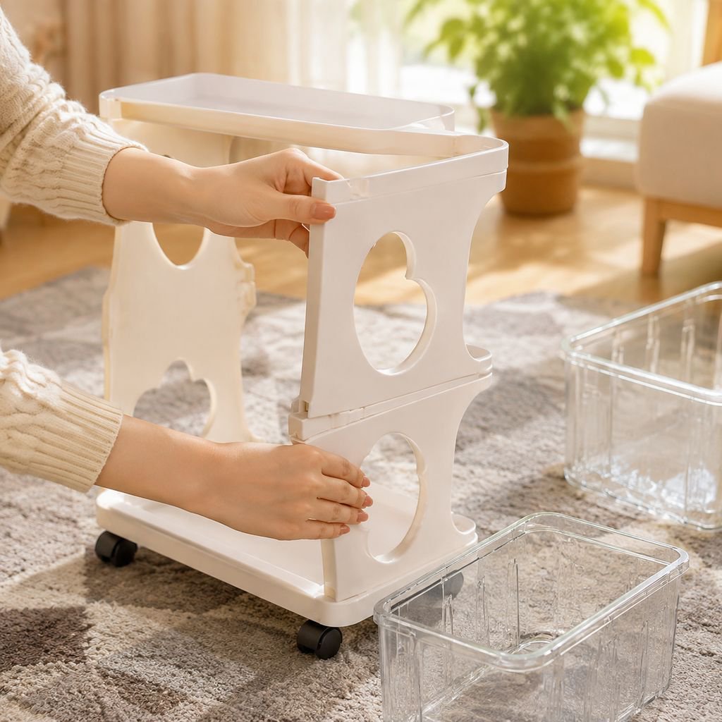 Versatile trolley rack for baby clothes and accessories