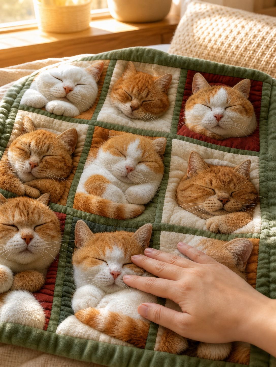 New hot-selling adorable retro cat blanket with digital print pet pictures, plush cover