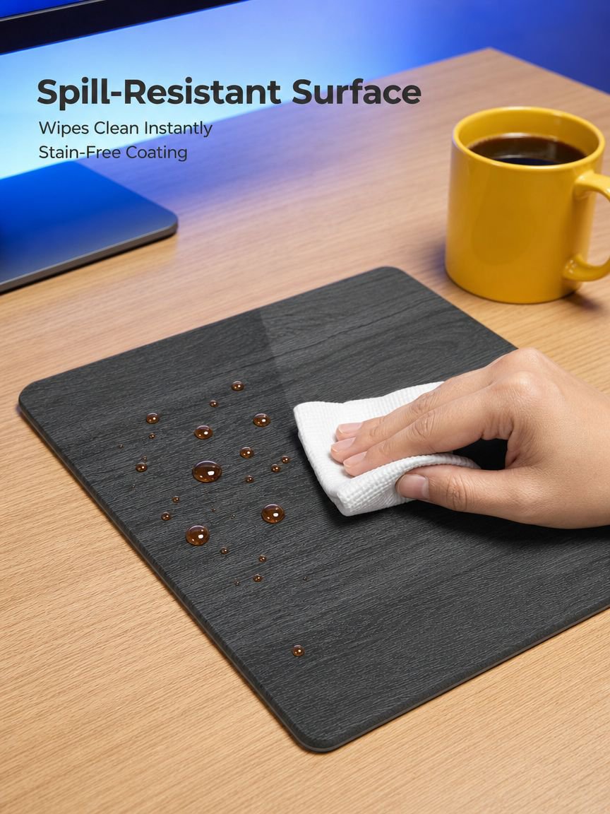 Wood Grain Mouse Pad Hard Waterproof Stain-resistant Anti-static Gaming Mouse Pad