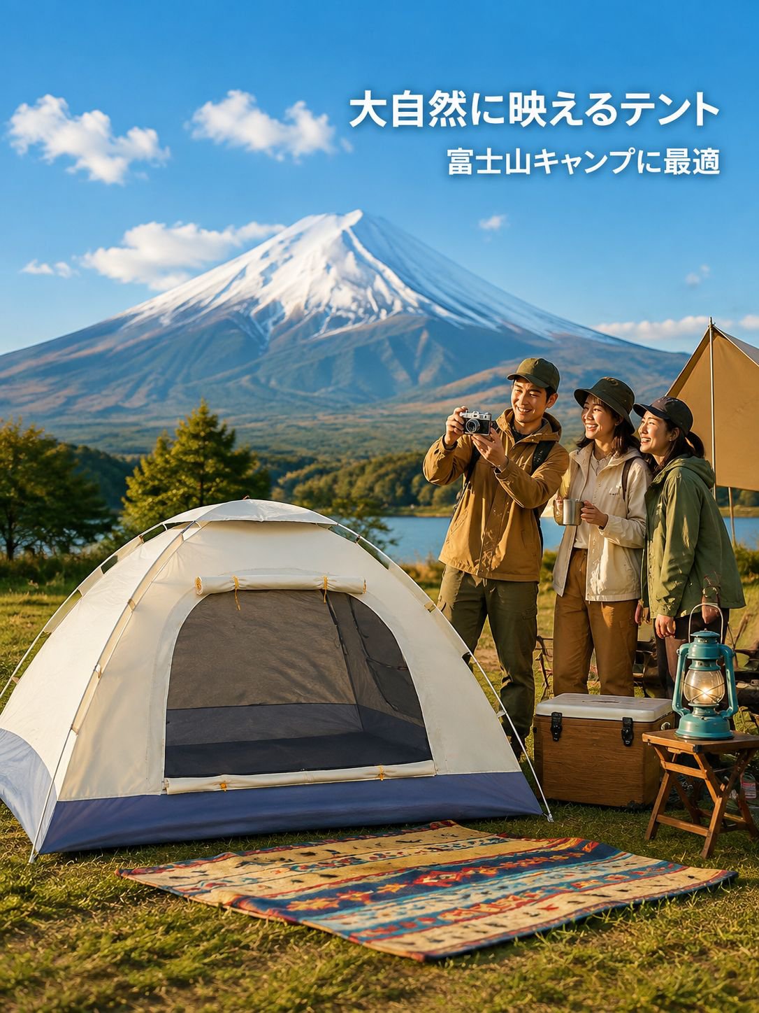 ワンタッチ防水・防紫外線テント　アウトドアキャンプ必需品