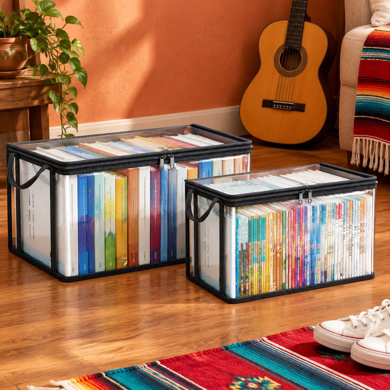 Solución de organización de libros para dormitorio