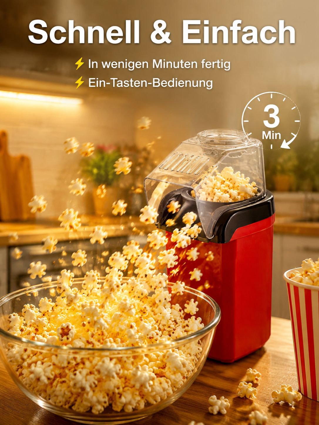 Gesunde Popcornmaschine für Zuhause