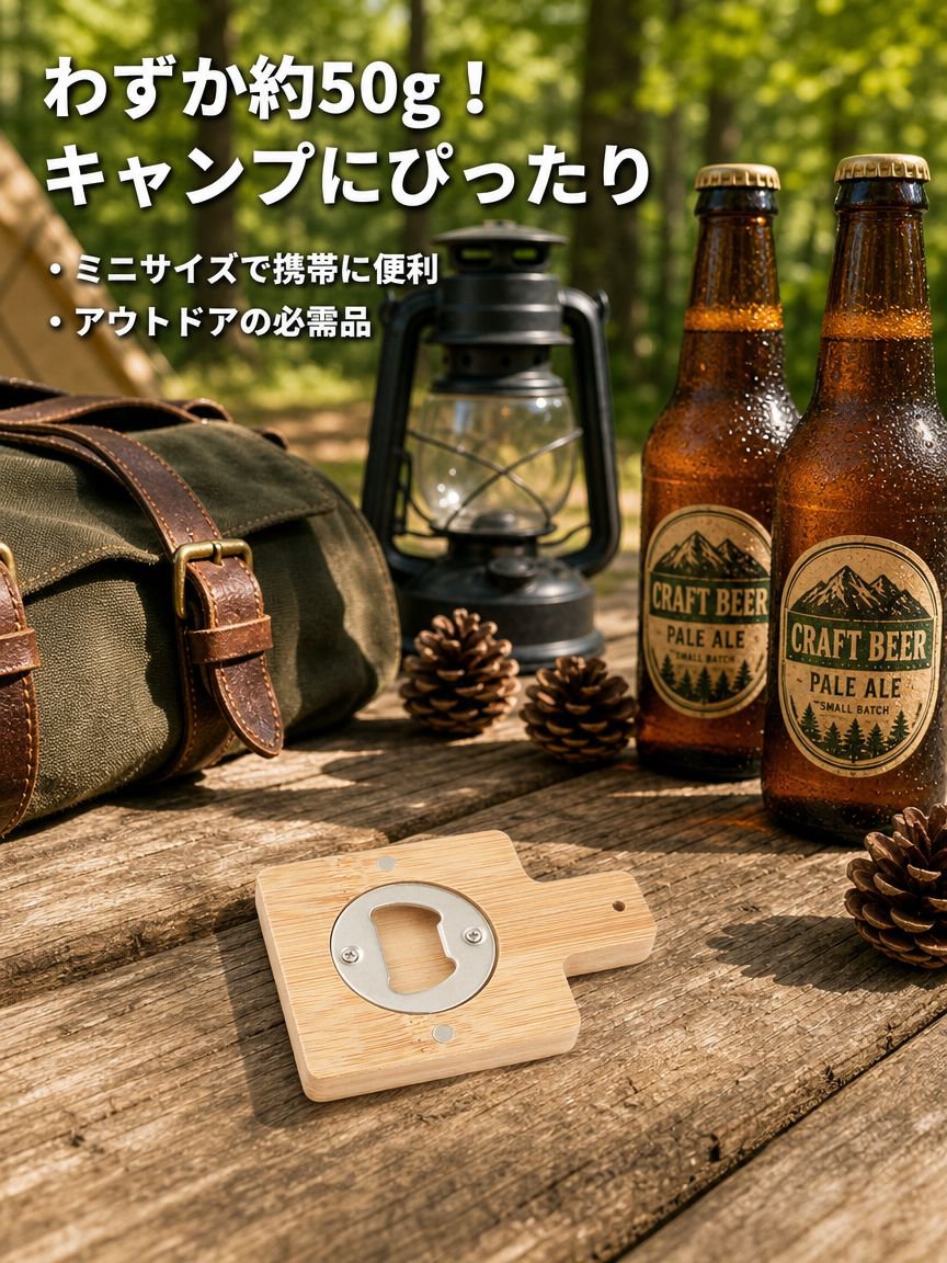 竹製のマグネット式栓抜き