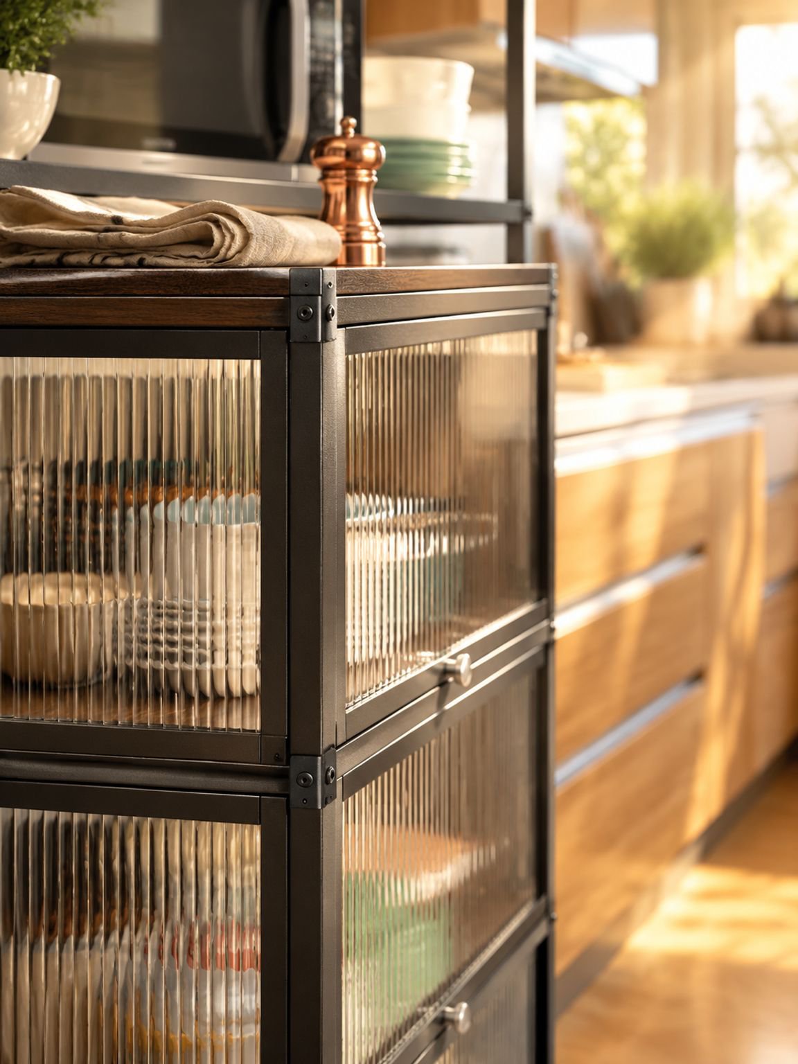 Multi-Tier Kitchen Storage Cabinet