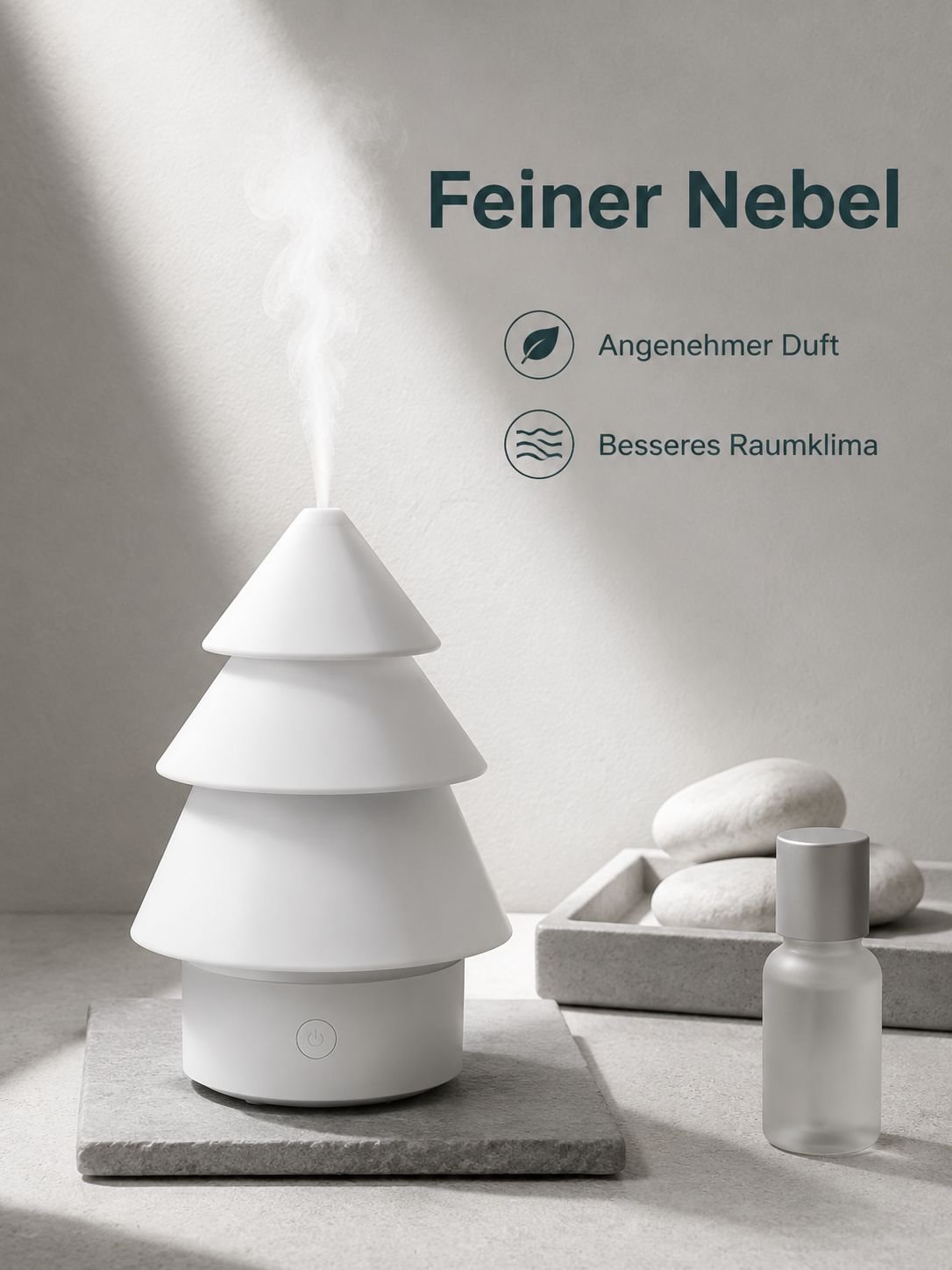 Aroma Diffusor in Weihnachtsbaumform mit automatischer Abschaltung, USB-betriebene Nachtlampe