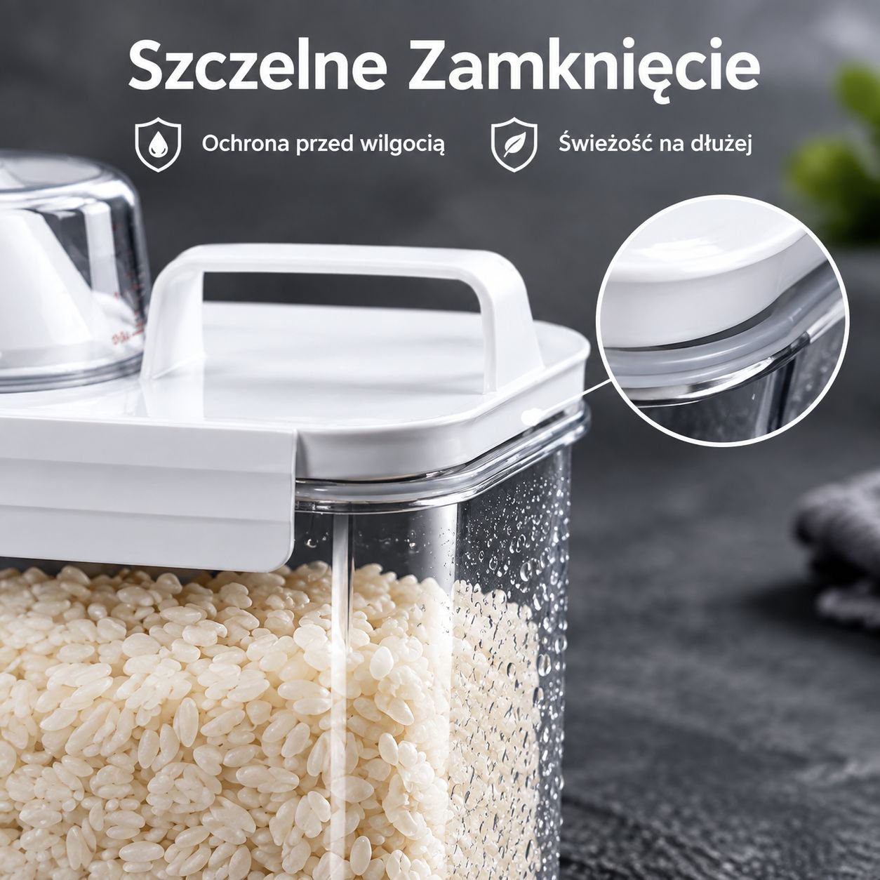 Hermetyczny pojemnik na ryż i mąkę