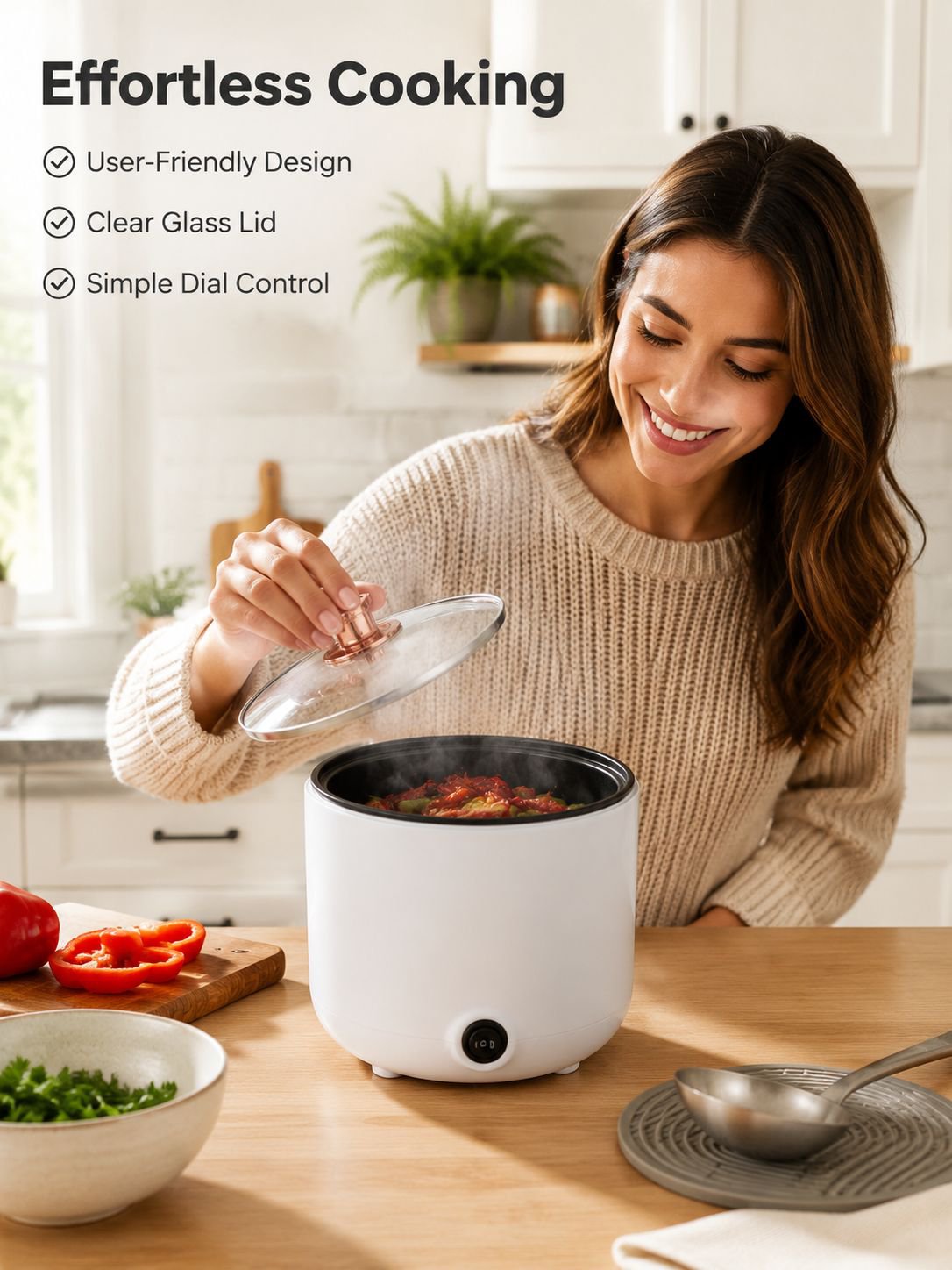 Hot Pot Porridge Rice Cooker, Two-Level Fire, Nonstick Inner Liner, Timer Function