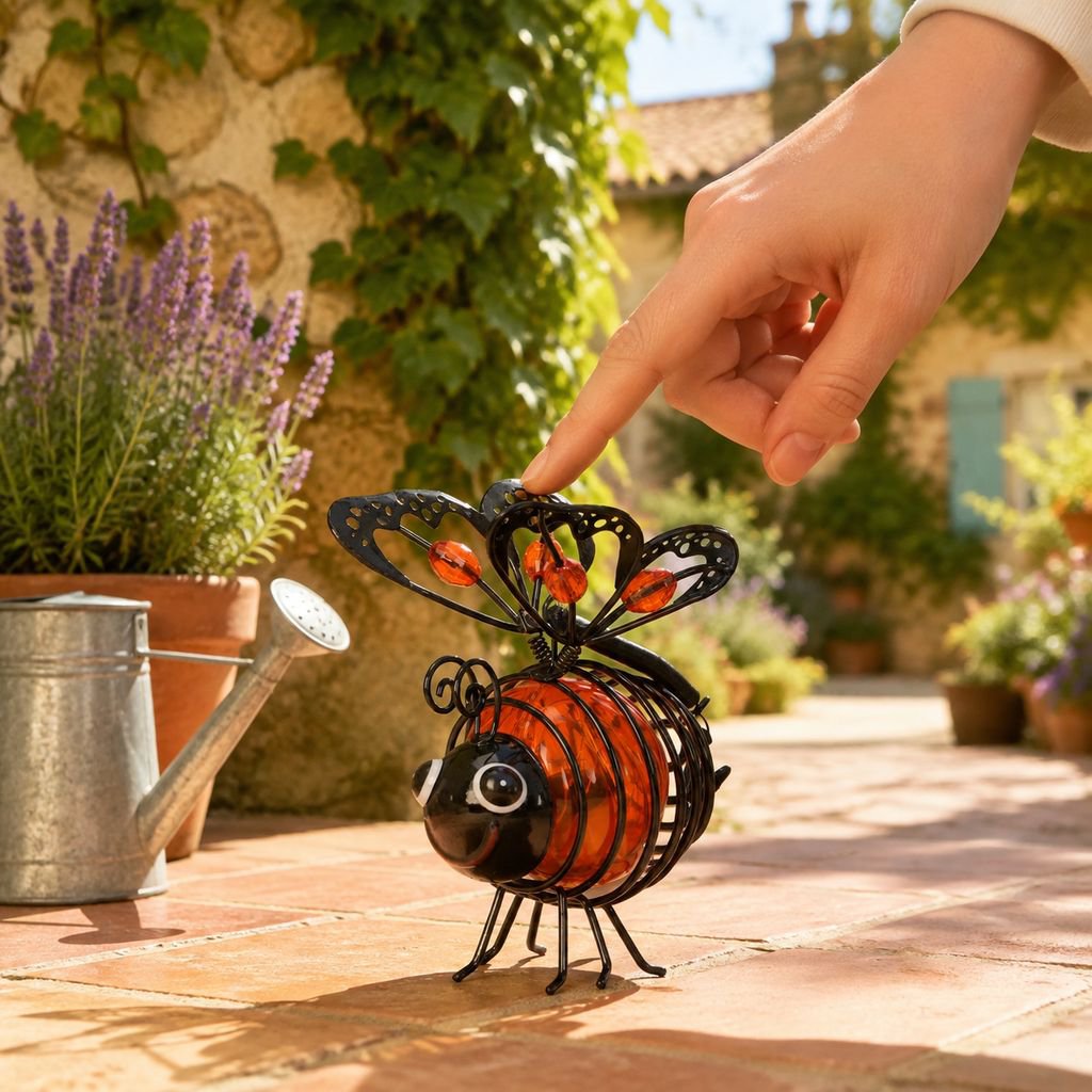 Design mignon de la lampe abeille solaire pour décoration extérieure