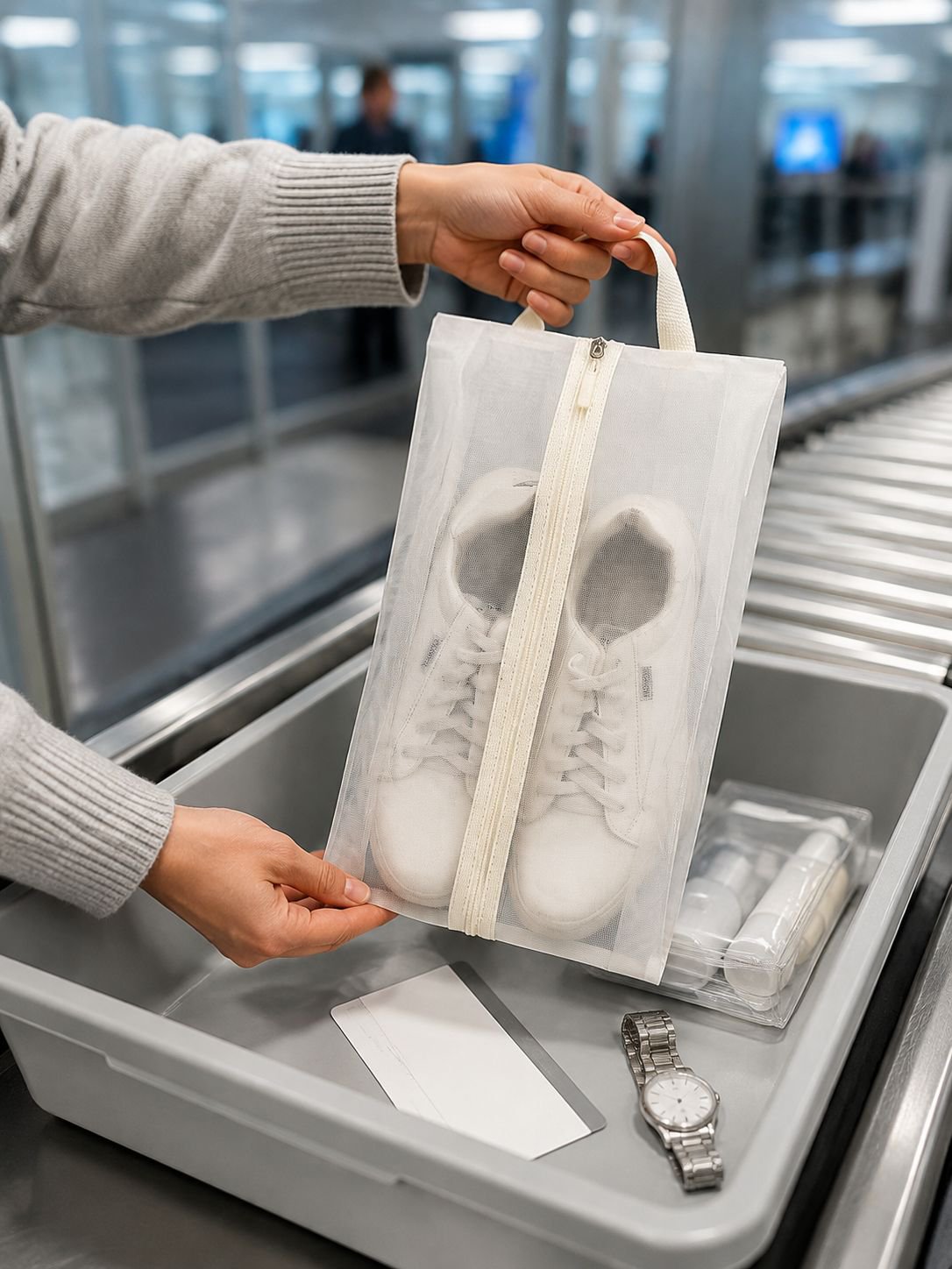 Portable shoe storage solution for vacations