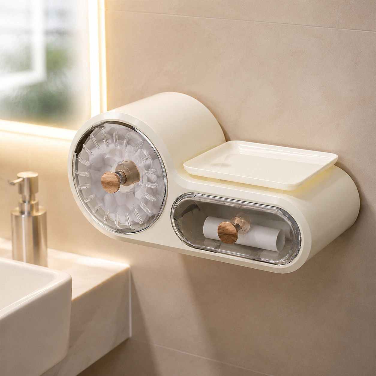 No-Drill Wall Shelf installed in modern bathroom
