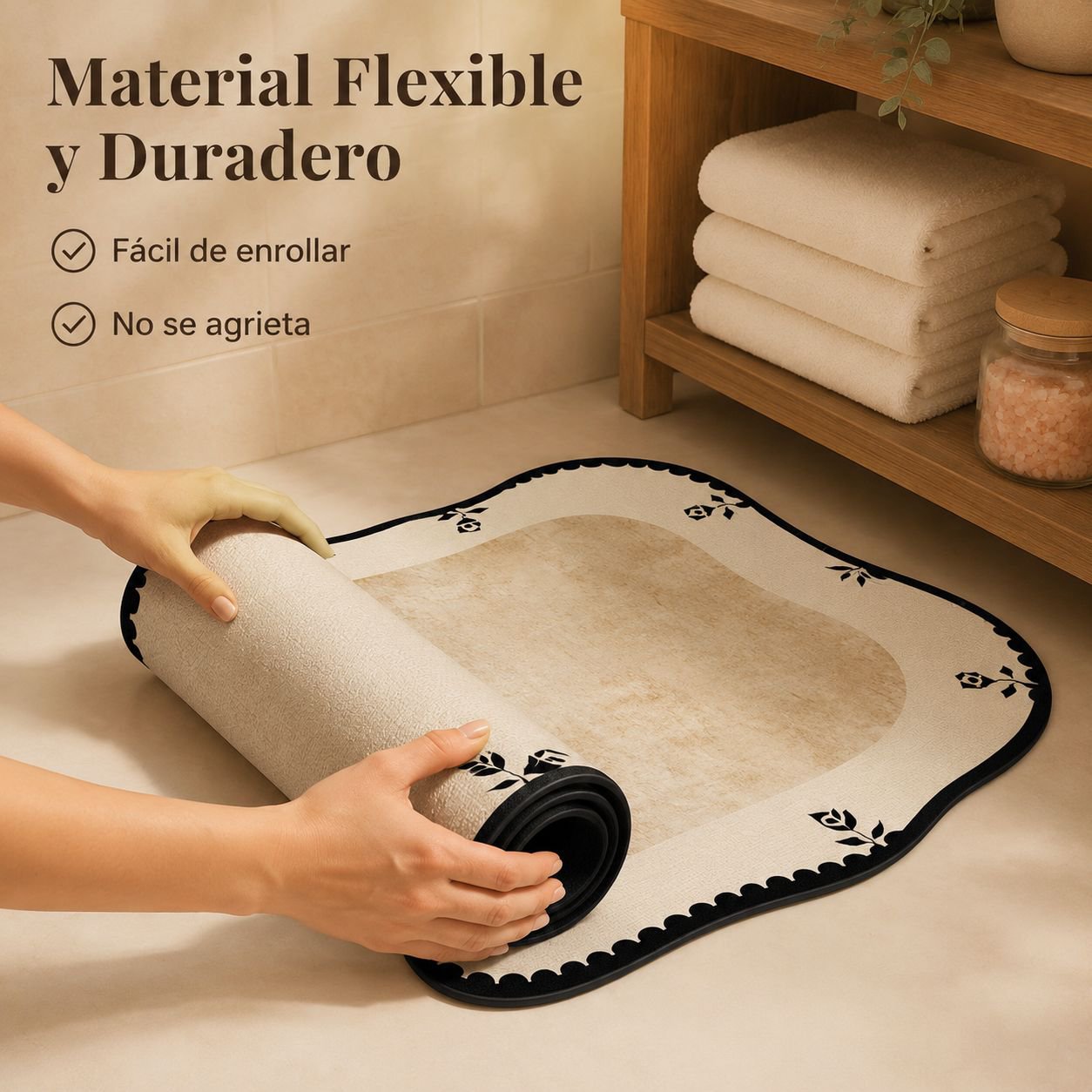 Alfombrilla antideslizante de secado rápido con tierra de diatomeas absorbente para el baño