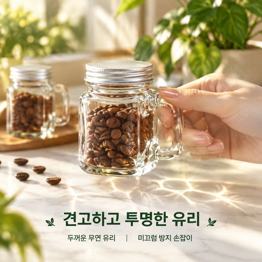 밀폐 보관 커피 원두 유리 용기
