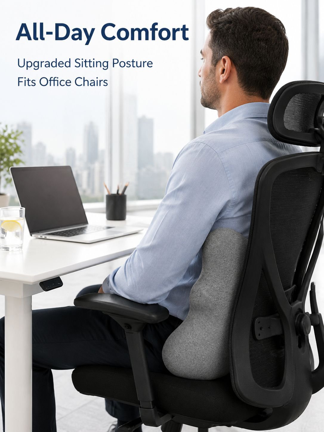Massage memory lumbar support pillow