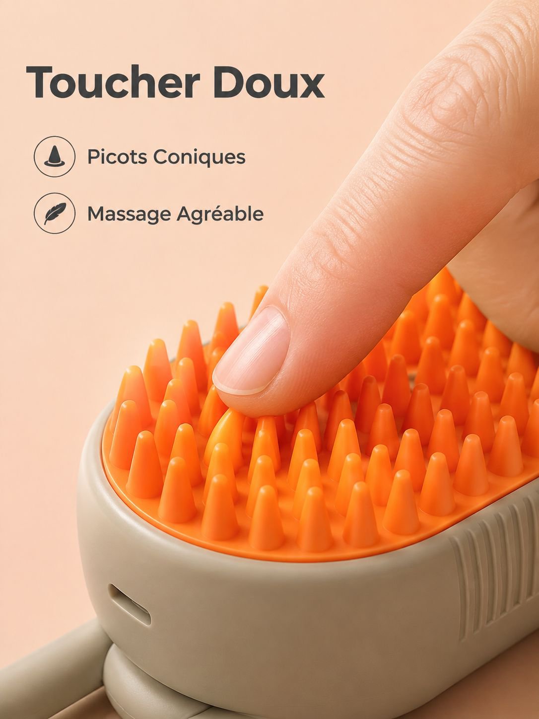 Brosse de toilettage pour animaux à vapeur électrique