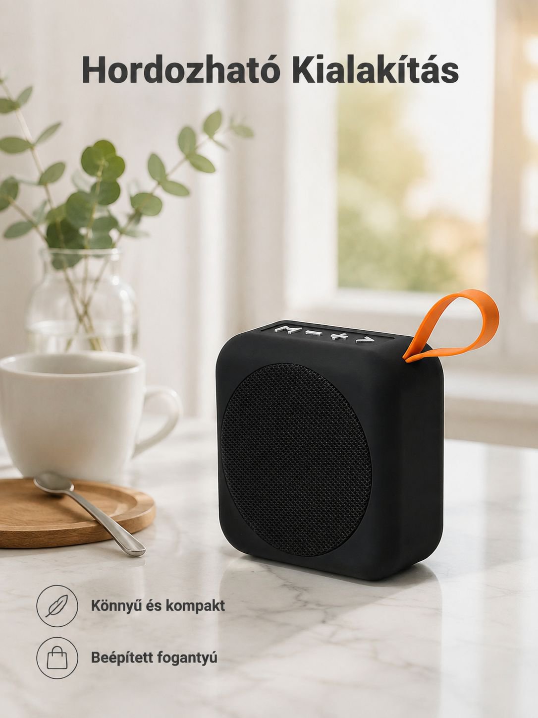 Hordozható négyzet alakú Bluetooth hangszóró, kültéri kézi vízálló mélynyomó