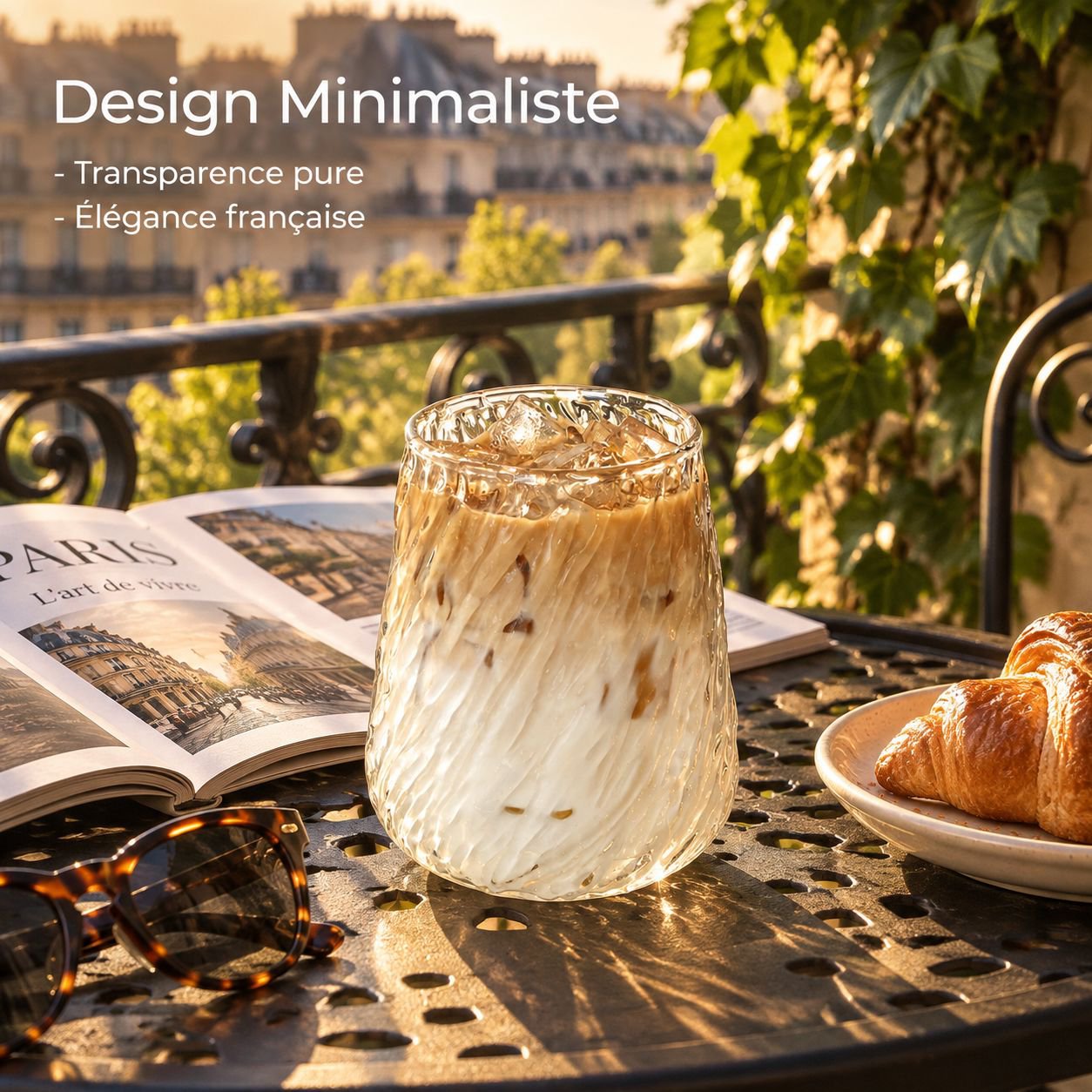 Verre en borosilicate résistant à la chaleur pour café latte