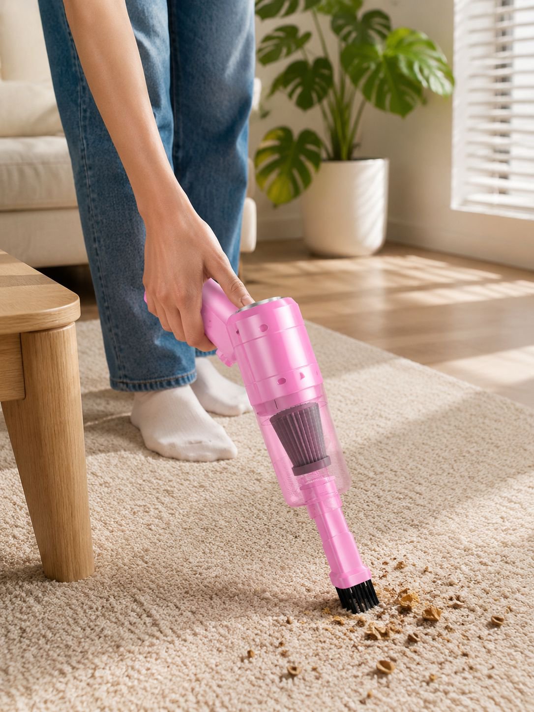 Easy-to-empty dustbin of JMY handheld vacuum