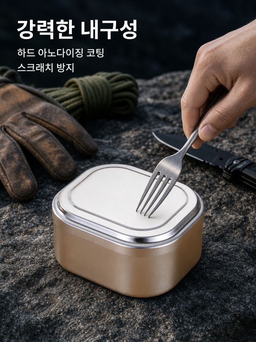 알루미늄 재질의 휴대용 캠핑 도시락
