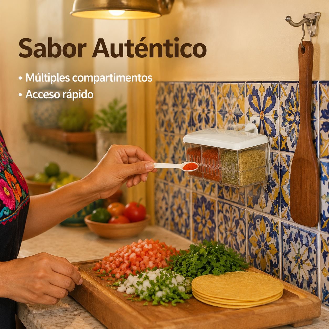 Bote de especias hermético de grado alimenticio con cuchara