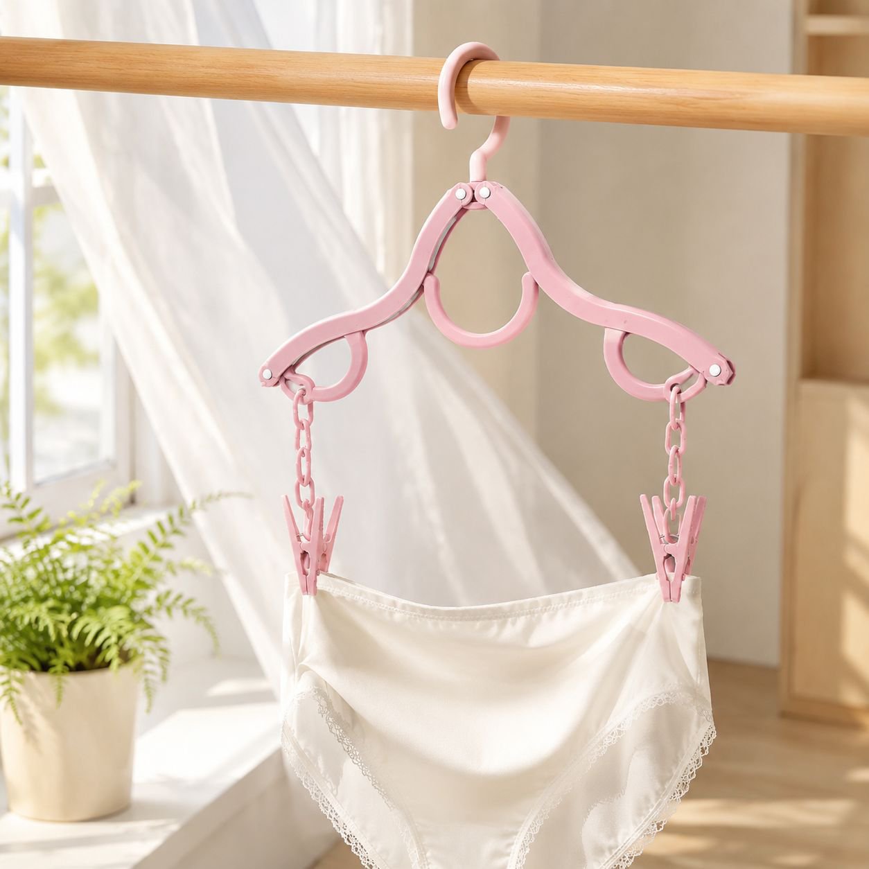Durable multi-clip drying rack for underwear storage