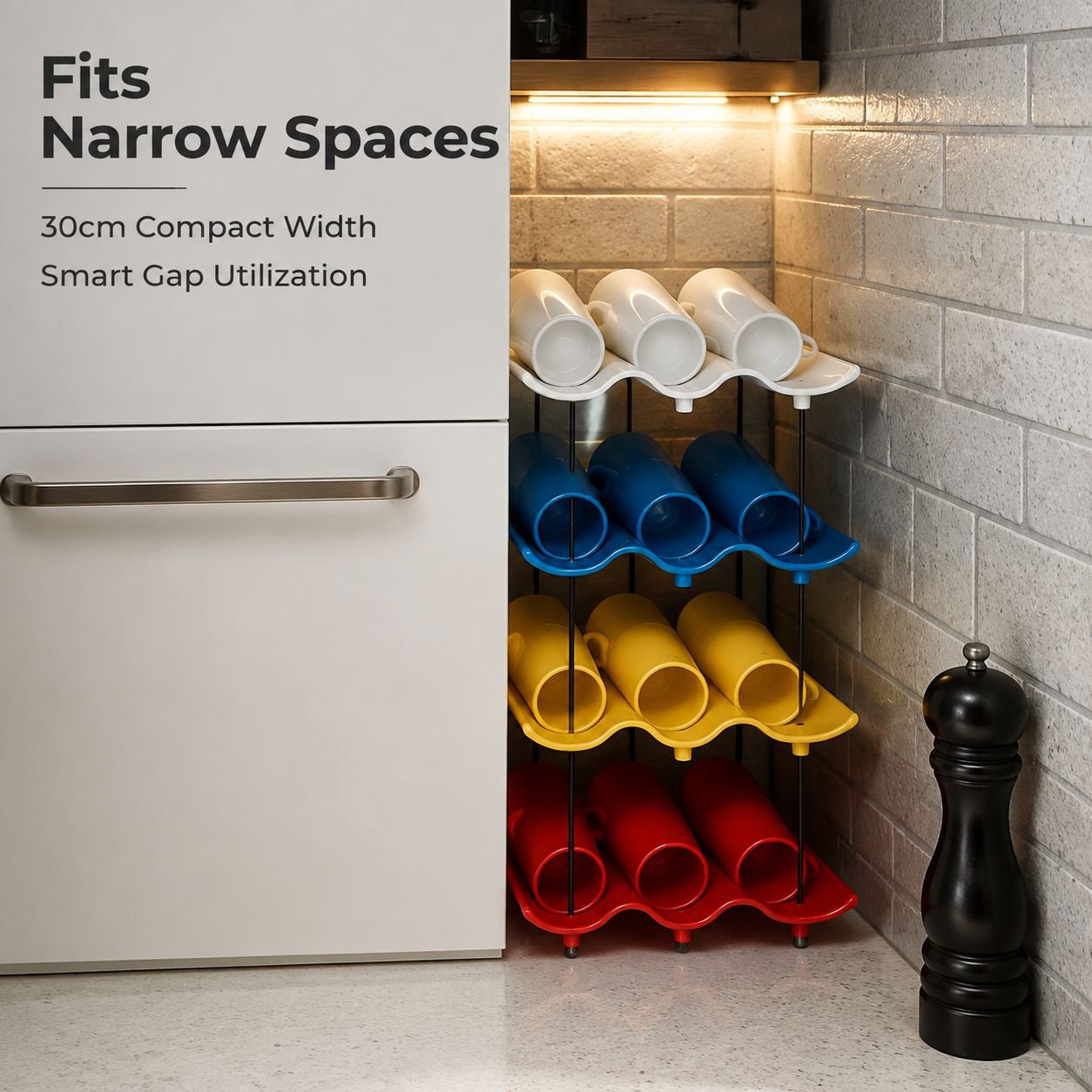 Wave-shaped Cup Storage Rack