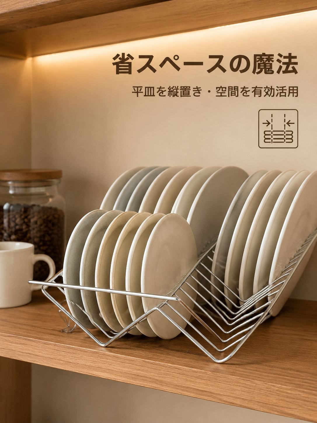 二重アーチ型食器スタンド