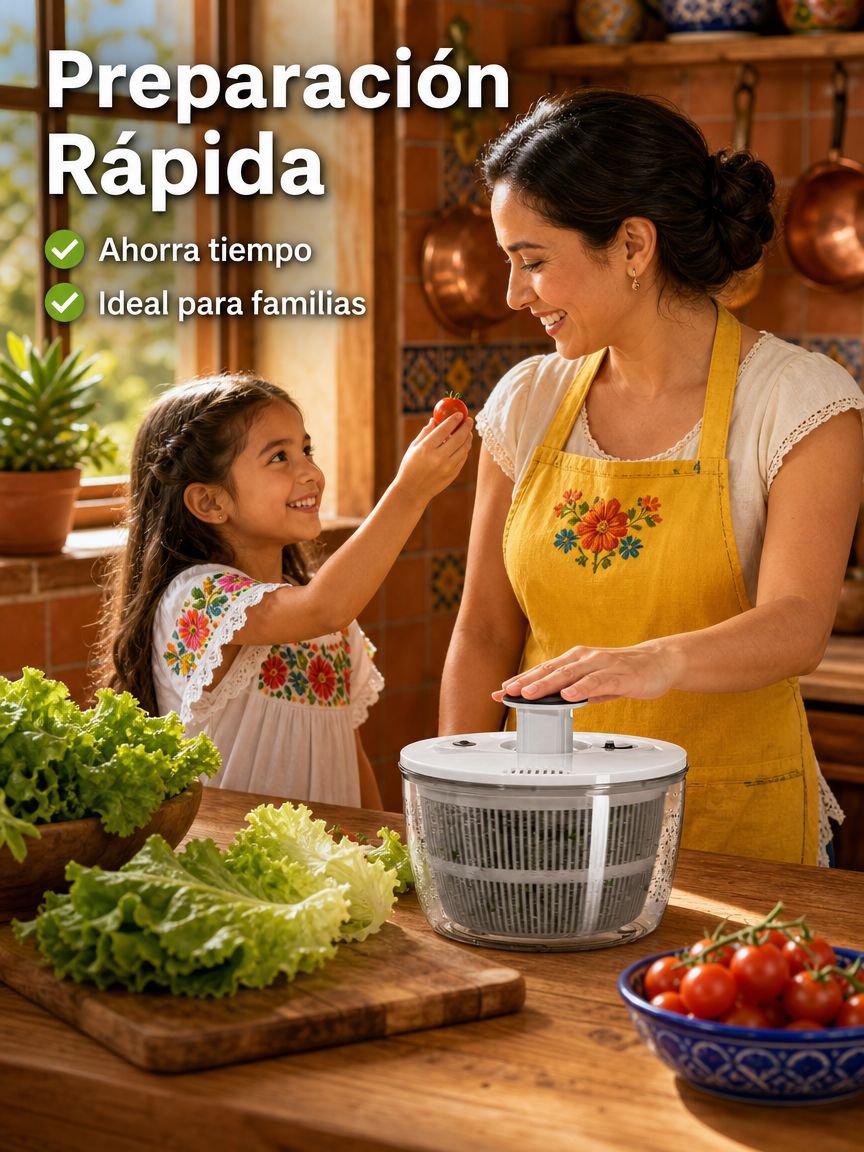 Cesta giratoria manual para escurrir frutas y verduras para el hogar