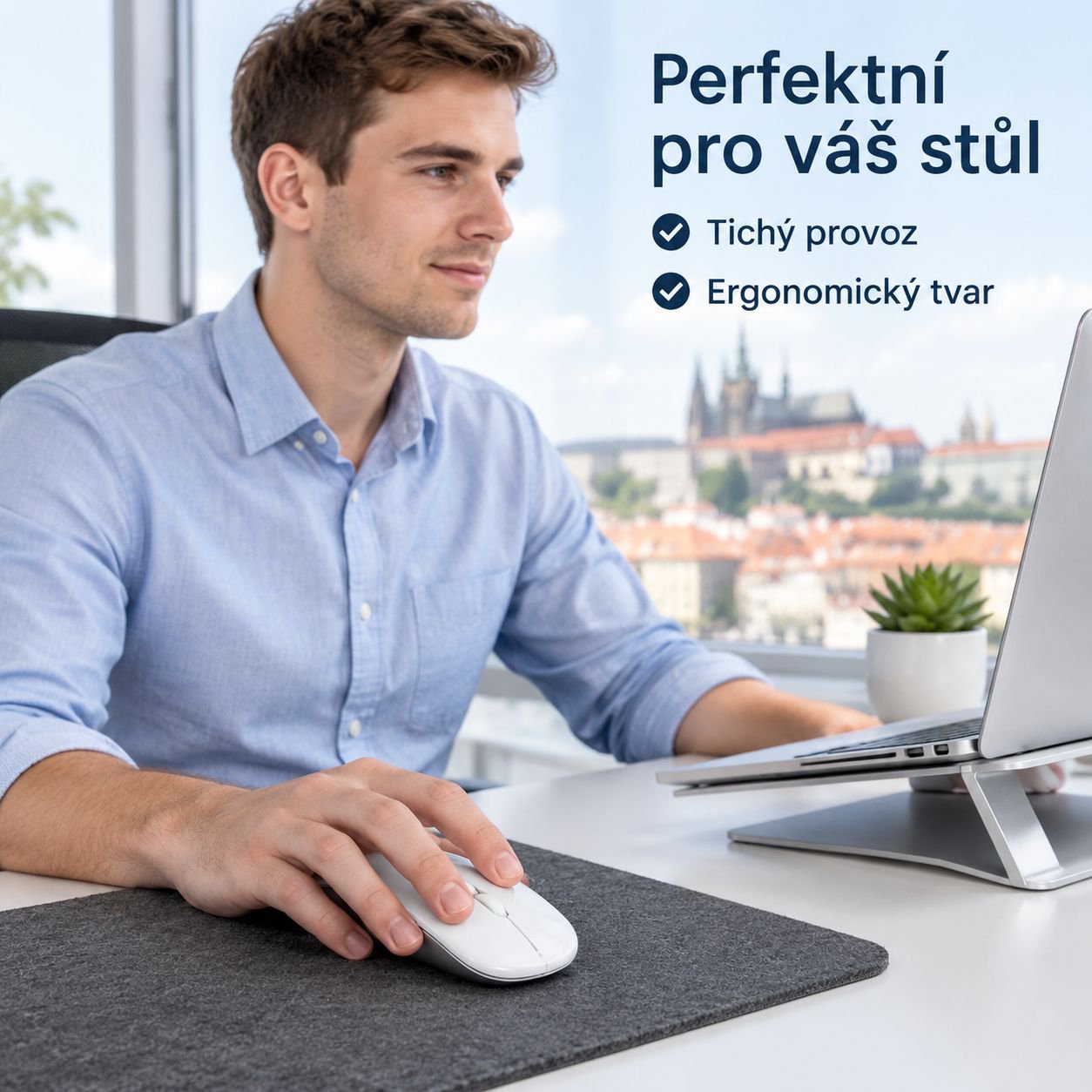 Bezdrátová tichá Bluetooth myš s duálním režimem a podsvícením